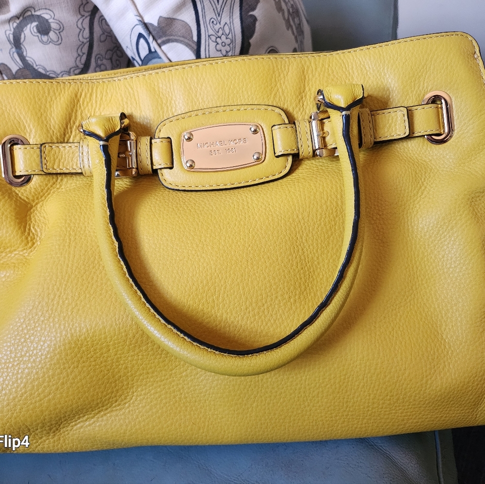 Michael Kors handbag. Bright yellow  14 x 10 nice